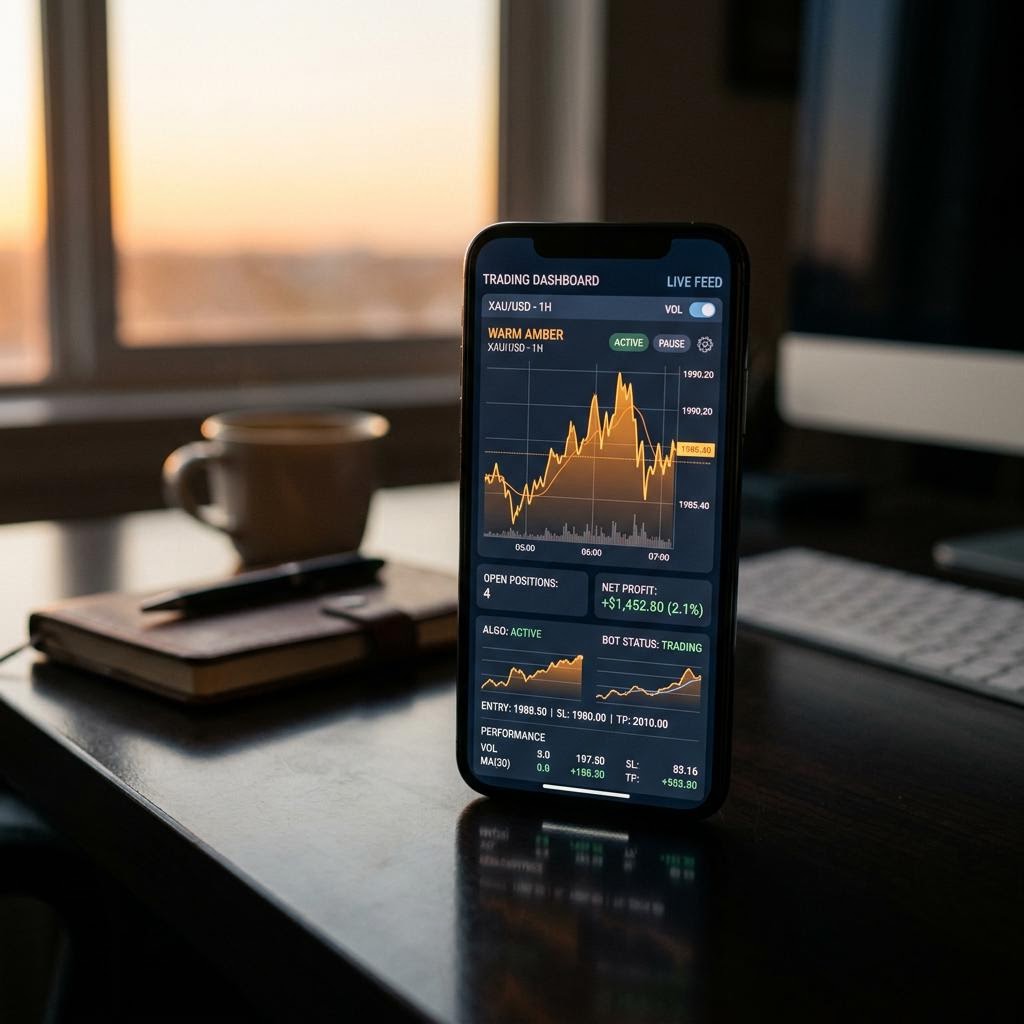 Mocno Fondrecht AI crypto trading platform rozhraní na telefonu